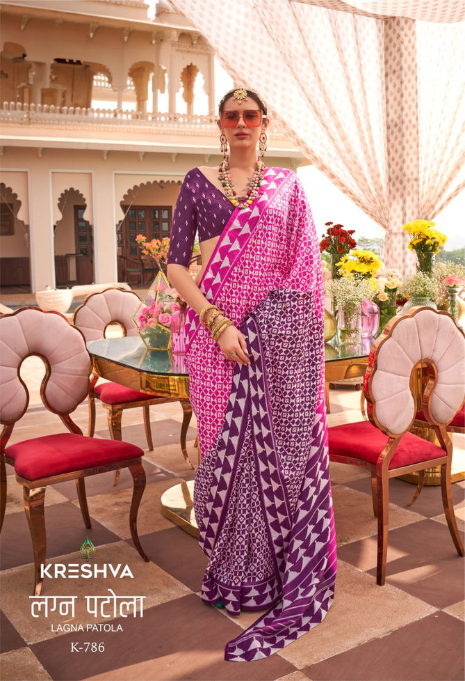 Lagna Patola By Kreshva Mercerized Sigma Silk Saree Wholesale In India